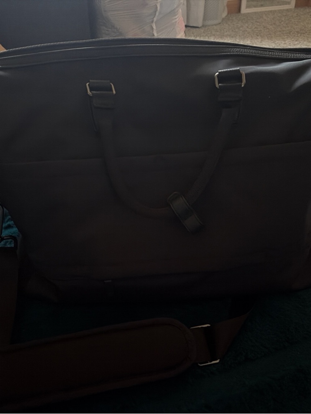 Black Men’s Carryall Laptop Bag - Minimalist Work Tote